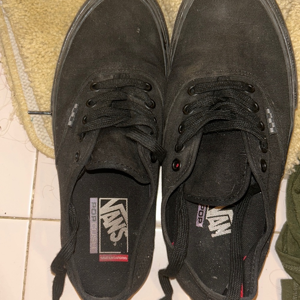 VANS Mens Black Canvas Low Top Skate Shoes Sneakers Size 8 (Womens 9.5)